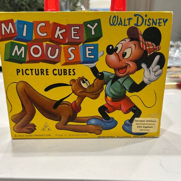 vintage Walt Disney Mickey Mouse picture cubes puzzle set in the original box
